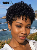 Ready to go pixie cut wig Glueless wig curly wave