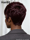 Machine made Glueless Pixie wig burgundy for black woman