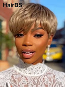 Ready to go Glueless wig pixie cut wig 100% Human Hair