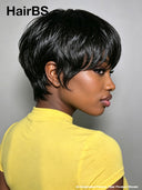 Pixie wig straight Glueless Drawstring Wig 100% Human Hair