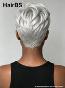 Full lace wig pixie silver 100% Human Hair