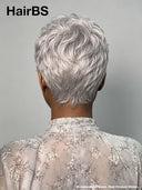 Full lace wig pixie cut sliver gray