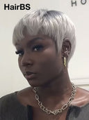 Lace front 13x4 Pixie wig silver
