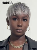 Lace front 13x4 Pixie wig silver