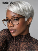 Glueless Wig pixie cut silver straight 100% Human Hair