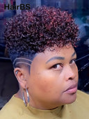 Machine made Burgundy curly wig Topper Unit( NOT A WIG)