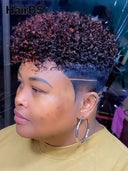 Machine made Burgundy curly wig Topper Unit( NOT A WIG)