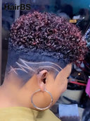 Machine made Burgundy curly wig Topper Unit( NOT A WIG)