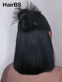 13x4 Lace Front Wig Pre-styled Updo style bob straight 12 inch 100% Human Hair 