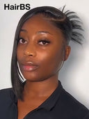 13x4 Lace Front bob Wig Pre-styled Updo straight 14 inch the luxe 100% Human Hair