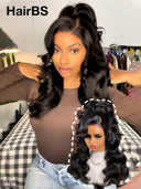 Lace front 13x4 wig Pre-styled Updo body wave 20 inch  100% Human Hair 