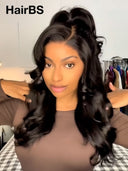 Lace front 13x4 wig Pre-styled Updo body wave 20 inch  100% Human Hair 