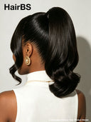 Pre-styled Lace front 13x4 wig Updo ponytail body wave 100% Human Hair
