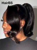 Pre-styled Lace front 13x4 wig Updo ponytail body wave 100% Human Hair