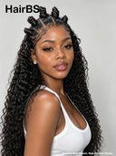 Pre-styled Lace front 13x4 wig Updo curly wave 24 inch 100% Human Hair 
