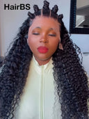 Pre-styled Lace front 13x4 wig Updo curly wave 24 inch 100% Human Hair 