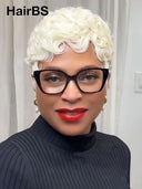 Full lace wig pixie white 100% Human Hair