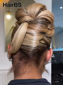 Lace Front wig banquet and wedding hairstyles updo Bridal Collection blonde highlight 100% Human Hair