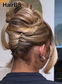 Lace Front wig banquet and wedding hairstyles updo Bridal Collection blonde highlight 100% Human Hair